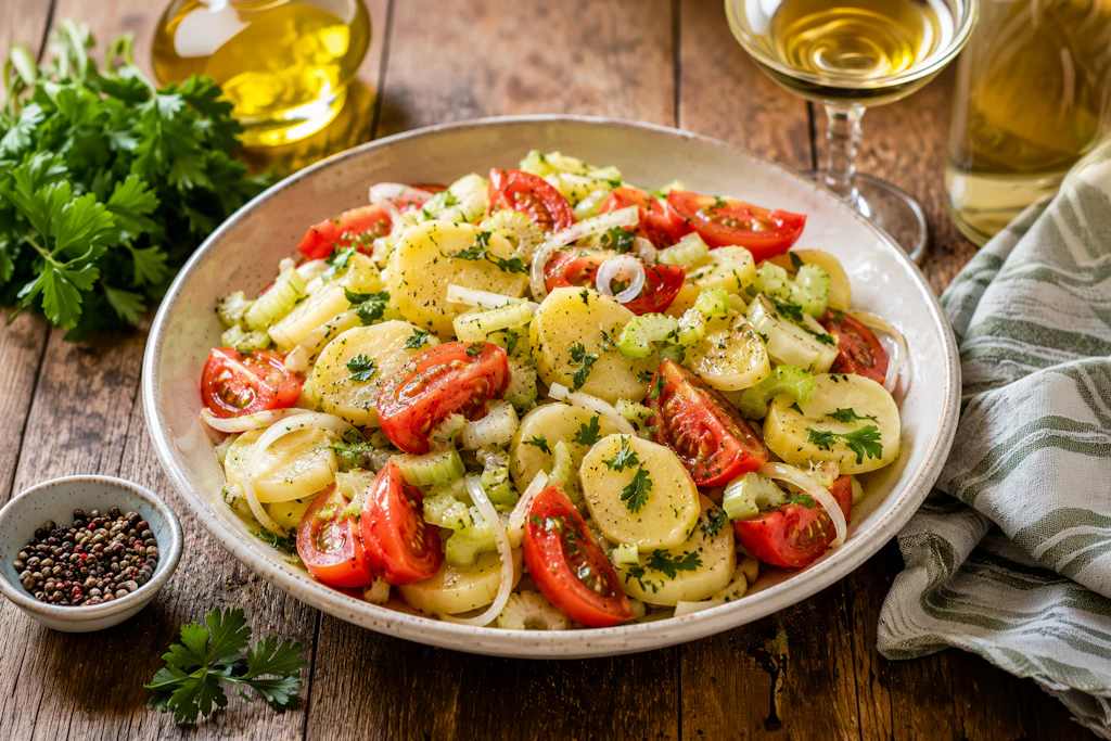 Dieser Kartoffelsalat mit Tomaten ist das perfekte Sommergericht. Lassen Sie es sich schmecken und probieren Sie das Rezept aus, auch wenn es vielleicht etwas gewagt klingt.