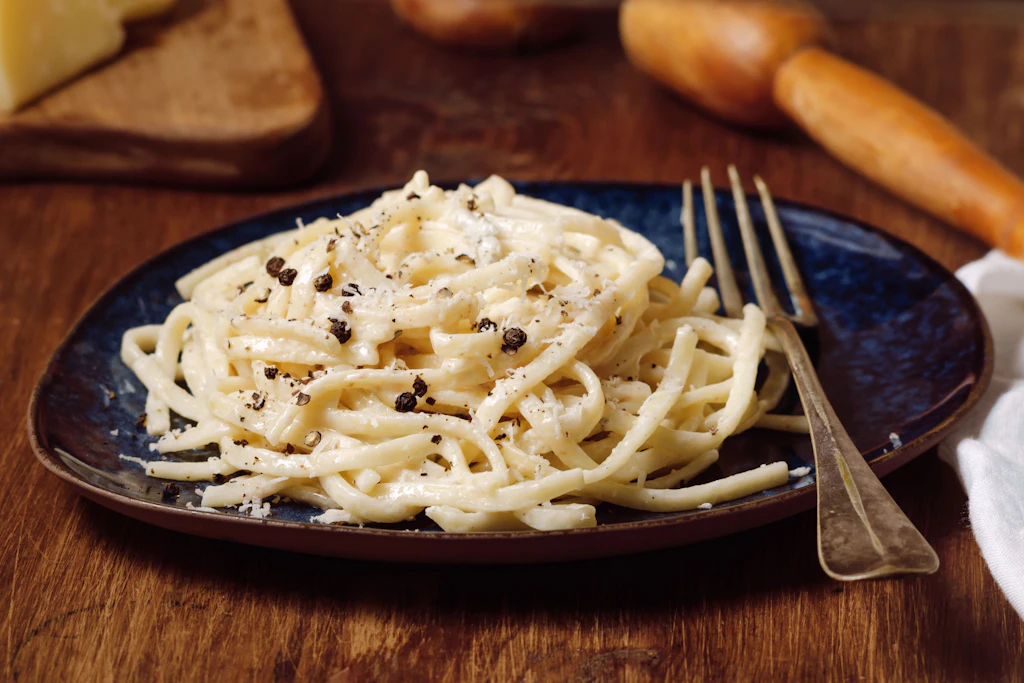 Cacio e Pepe - natürlich nur mit gefühlt einem Kilo Parmesan pro Portion ein echter Genuss.