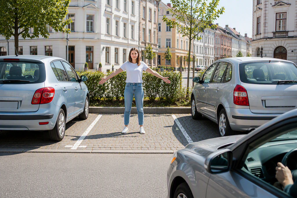 Darf man sich in eine Parklücke stellen, um sie freizuhalten?