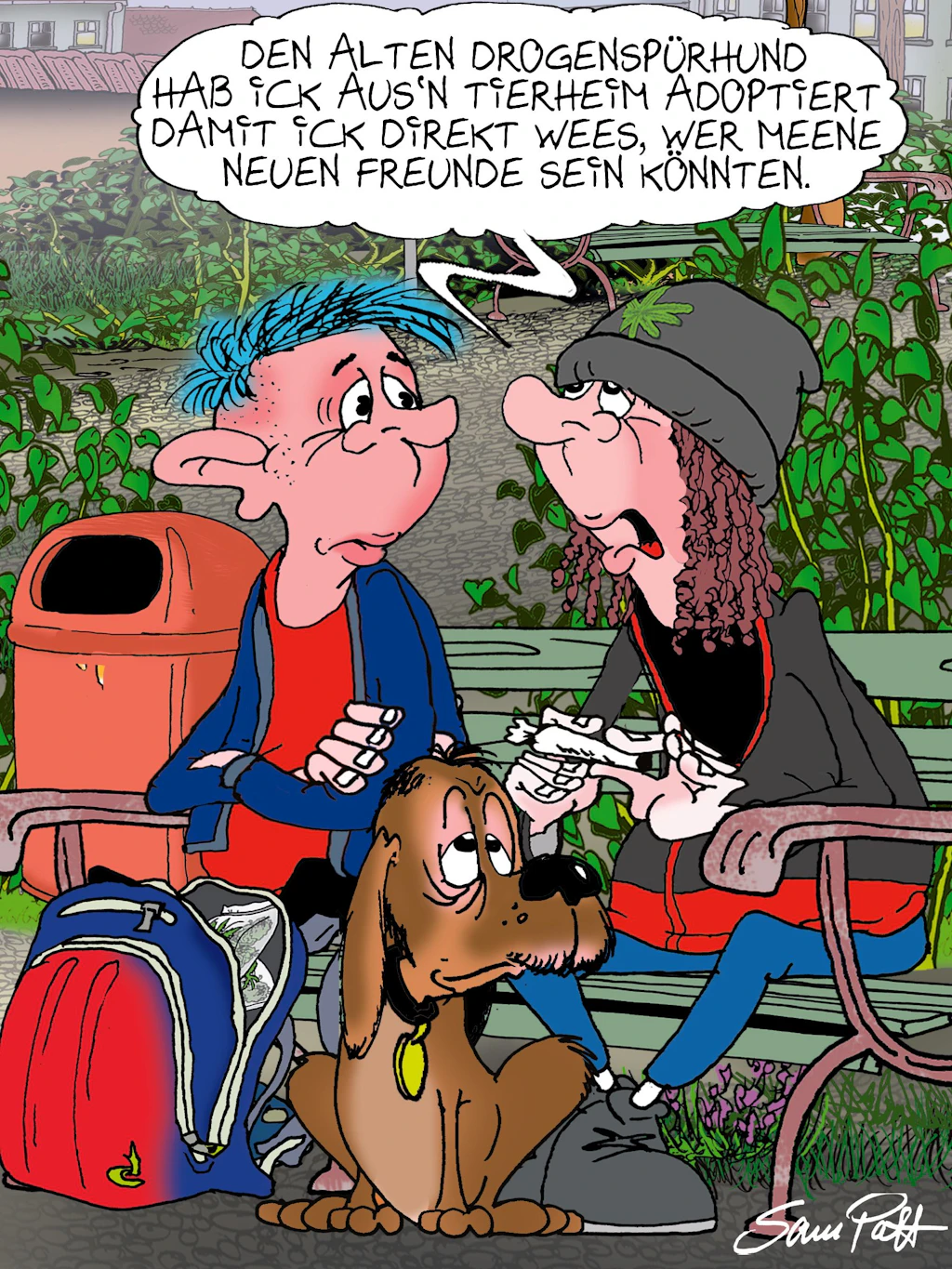 Der Cartoon des Tages in unserer Rubrik Witz des Tages kommt jeden Tag von unserem Zeichner Sam Paff. Sein Berliner Humor versüßt Ihnen garantiert den Tag!