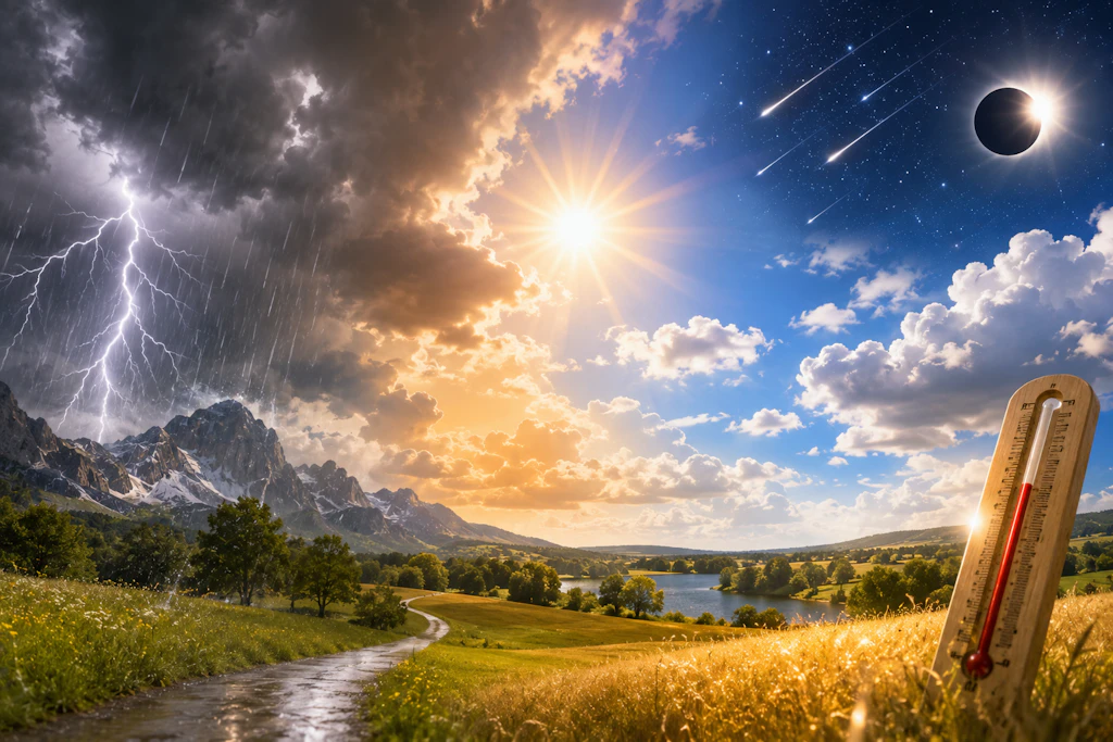 Erst Sonnenfinsternis bei klarer Sicht, dann Hitze und neue Unwetter: Bis zu 39 Grad drohen