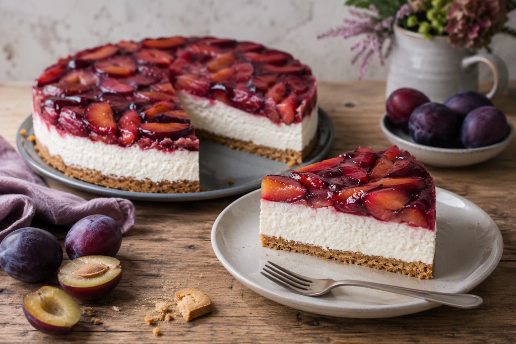 Bei dieser Hitze bleibt der Ofen aus: Pflaumenkuchen ohne Backen ist die perfekte Sommer-Leckerei