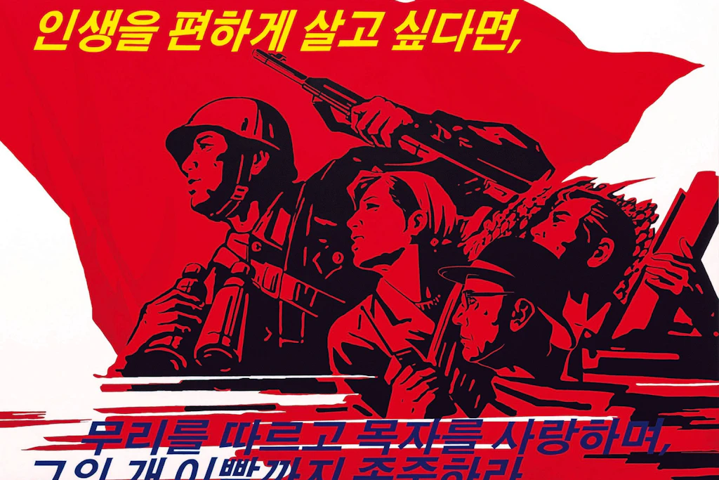 Nordkoreanische Propaganda persifliert: „Liebe den Hirten und ehre das Gebiss seines Hundes“