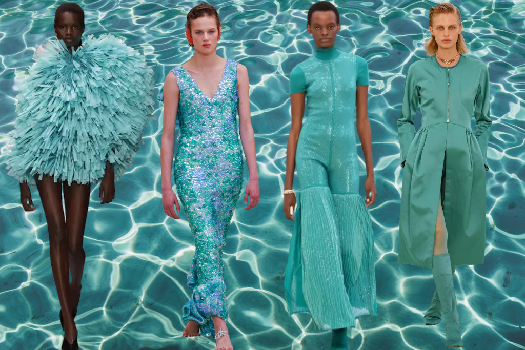 Von Stella McCartney bis Hermès: Aquablau dominiert die Laufstege – und gibt damit den Ton des Sommers an.