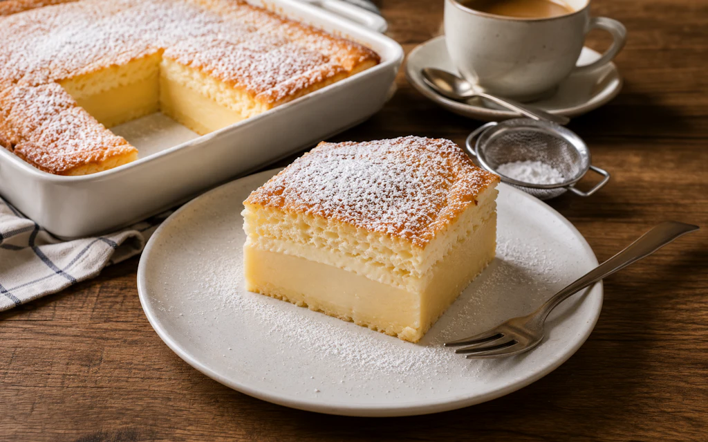 Zauberkuchen mit Vanille: Dieser magische Blechkuchen ist Omas großer Trick