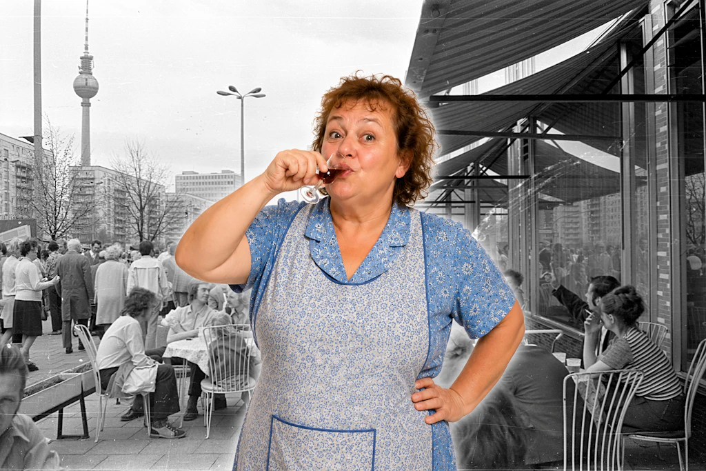 In der DDR trank man gern mal Hochprozentiges. Diese Entwicklung sollten auch die Milch- und Eisbars (hier: die Mokka-Milch-Eisbar in der Karl-Marx-Allee) bremsen.