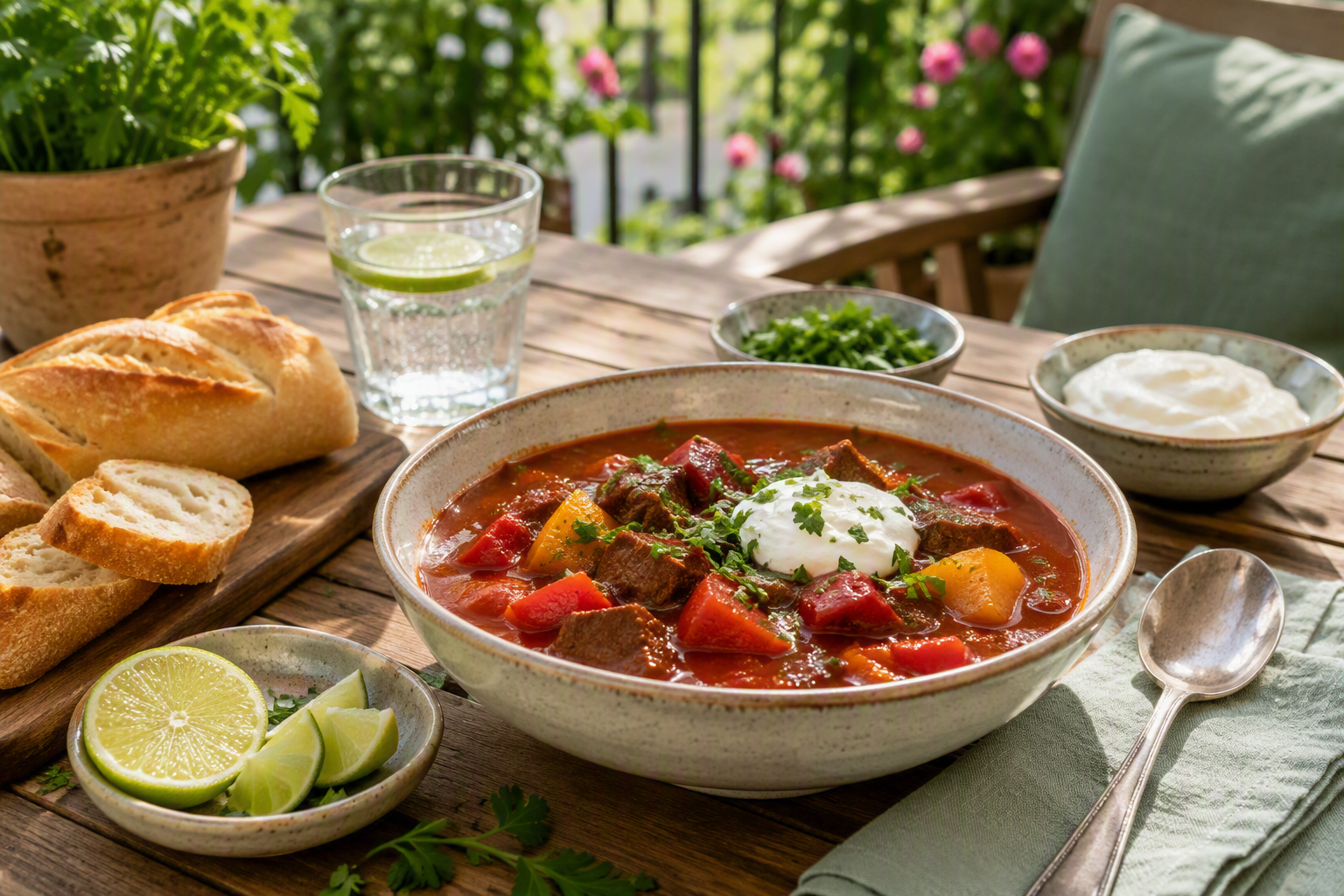 Sommerliche Gulaschsuppe: Der Trick mit der Limette