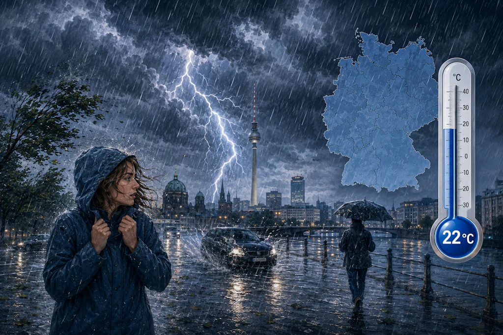 Der Wetterdienst warnt örtlich vor Starkregen und Gewitter.