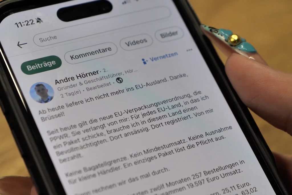 Andre Hörner erklärt auf seinem Social-Media-Account, warum er nicht mehr ins EU-Ausland liefert.