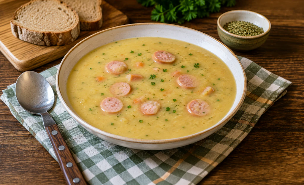 Rezept für sächsische Kartoffelsuppe mit Würstchen: Ost-Klassiker aus Omas Küche