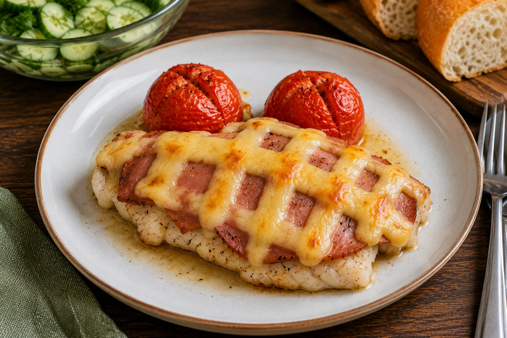 Servieren Sie den überbackenen Fisch mit den Tomaten als Beilage. Wer mag, kann dazu auch noch etwas Reis kochen, einen frischen Gurkensalat zubereiten oder etwas Baguette aufschneiden.