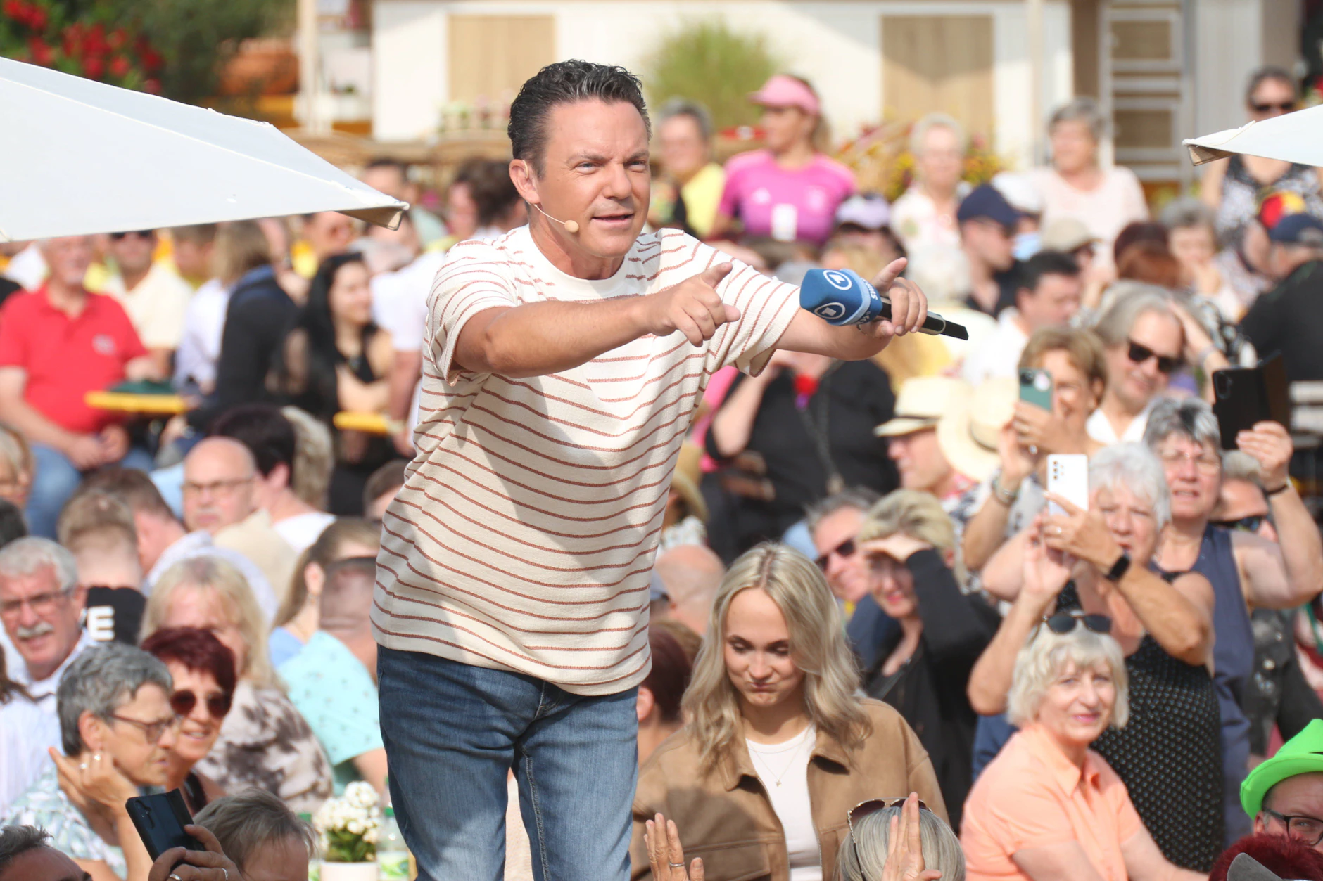 Stefan Mross in der ARD-Show „Immer wieder sonntags“&nbsp; im Europa-Park Rust im Juli.