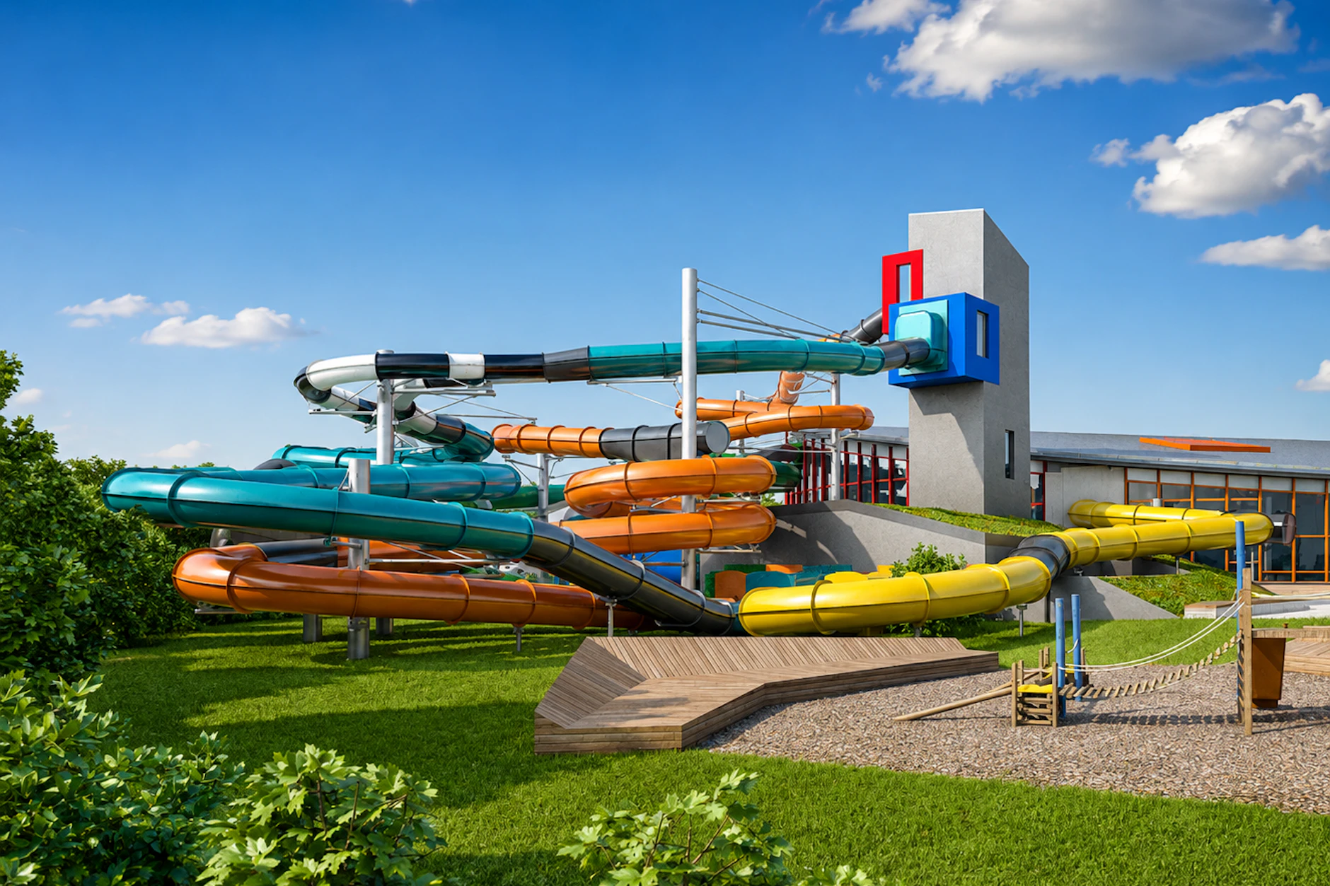 Im Spaßbad Aqua Marien in Marienberg entstehen gleich mehrere neue Rutschen für Freibad-Fans. Sie sollen demnächst eröffnen.