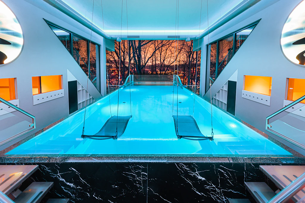 Schwebend relaxen: der Spa-Bereich im Hotel Bei Schumann