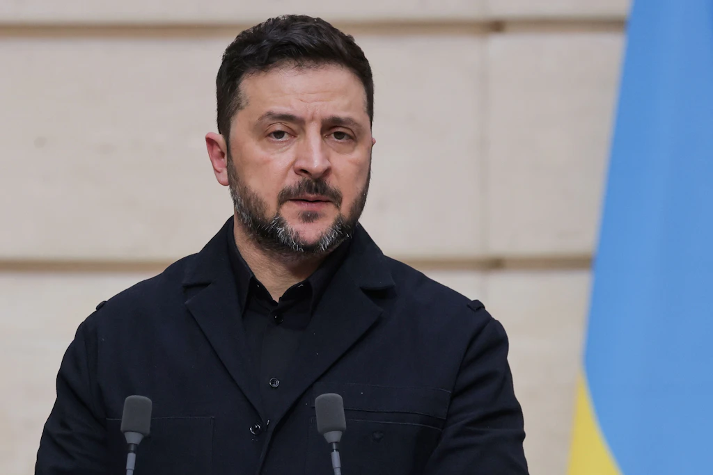 Wolodymyr Selenskyj, Präsident der Ukraine. Er warnte Airlines vor Drohnengefahr im russischen Luftraum.