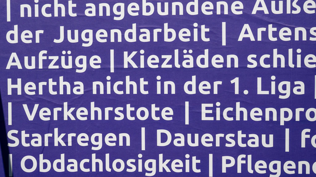 Hertha nicht in der 1. Liga, so steht es auf dem Wahlplakat der Volt-Partei für die Berlin-Wahl am 20. September.