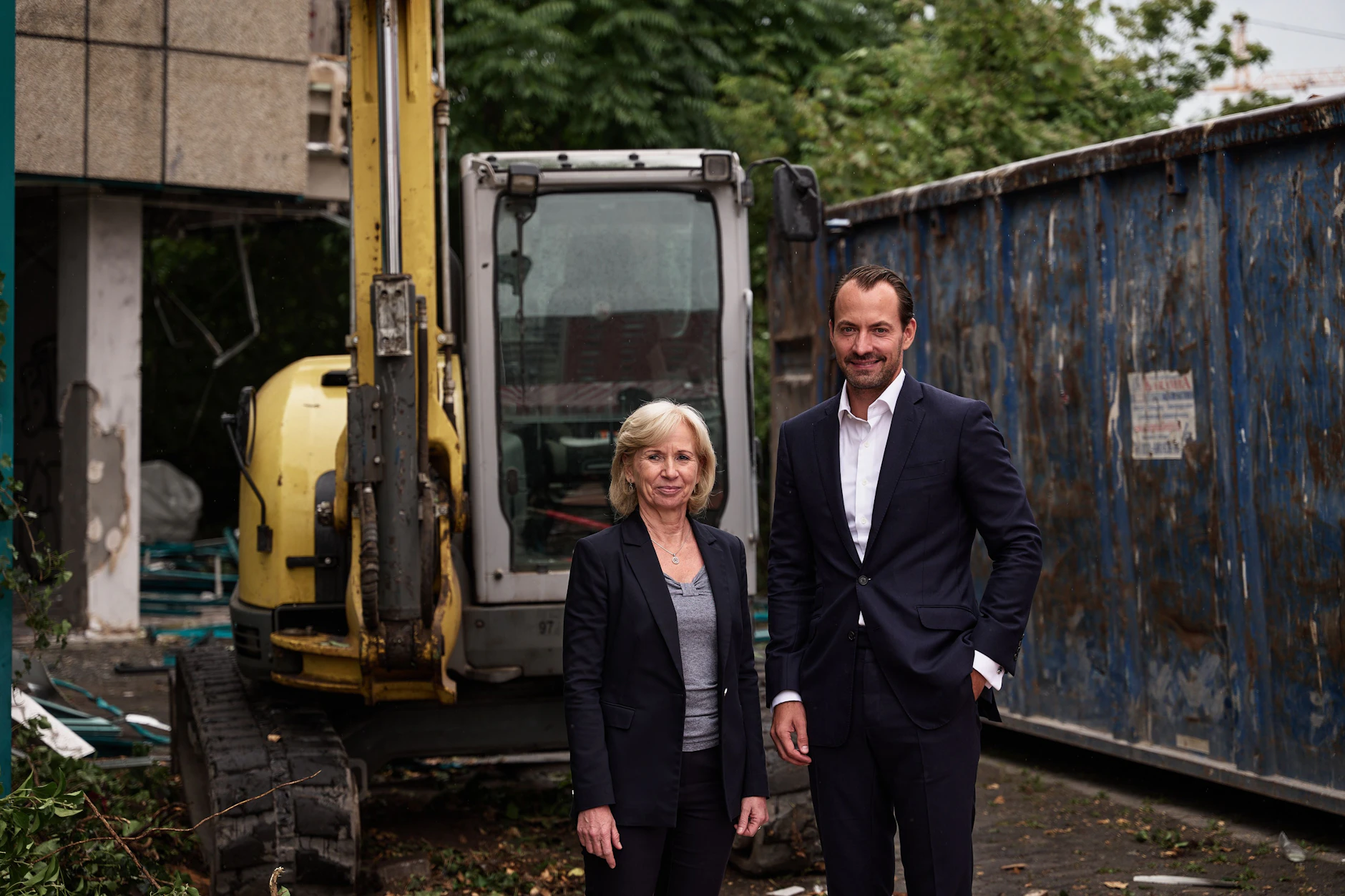 Heike Wessoly und Sebastian Fischer am Cecilienplatz