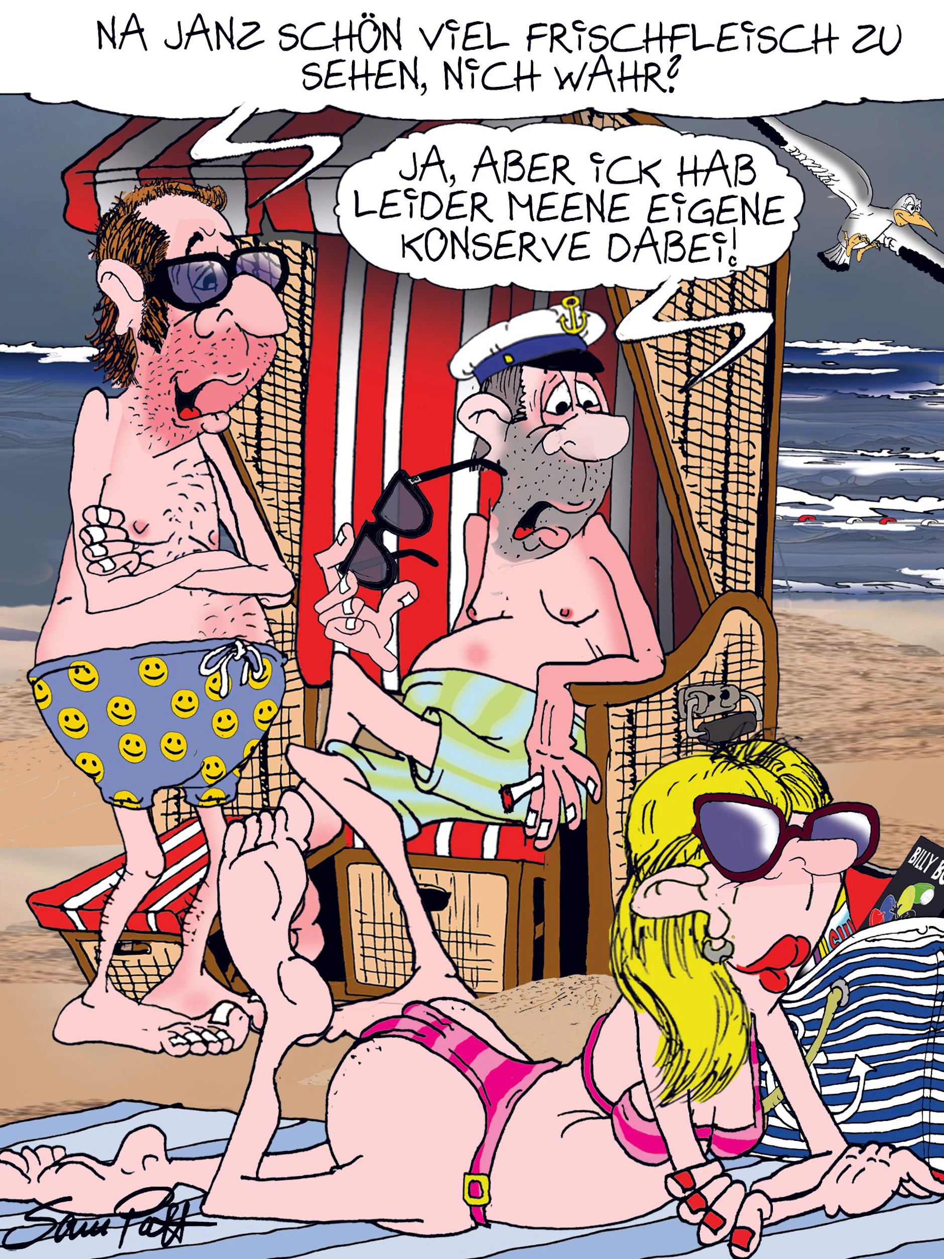 Der Cartoon des Tages ist manchmal nicht besonders charmant, aber immer witzig. Dafür sorgt unser Zeichner Sam Paff aus Berlin, der damit einen festen Platz in unserer Rubrik Witz des Tages besetzt.
