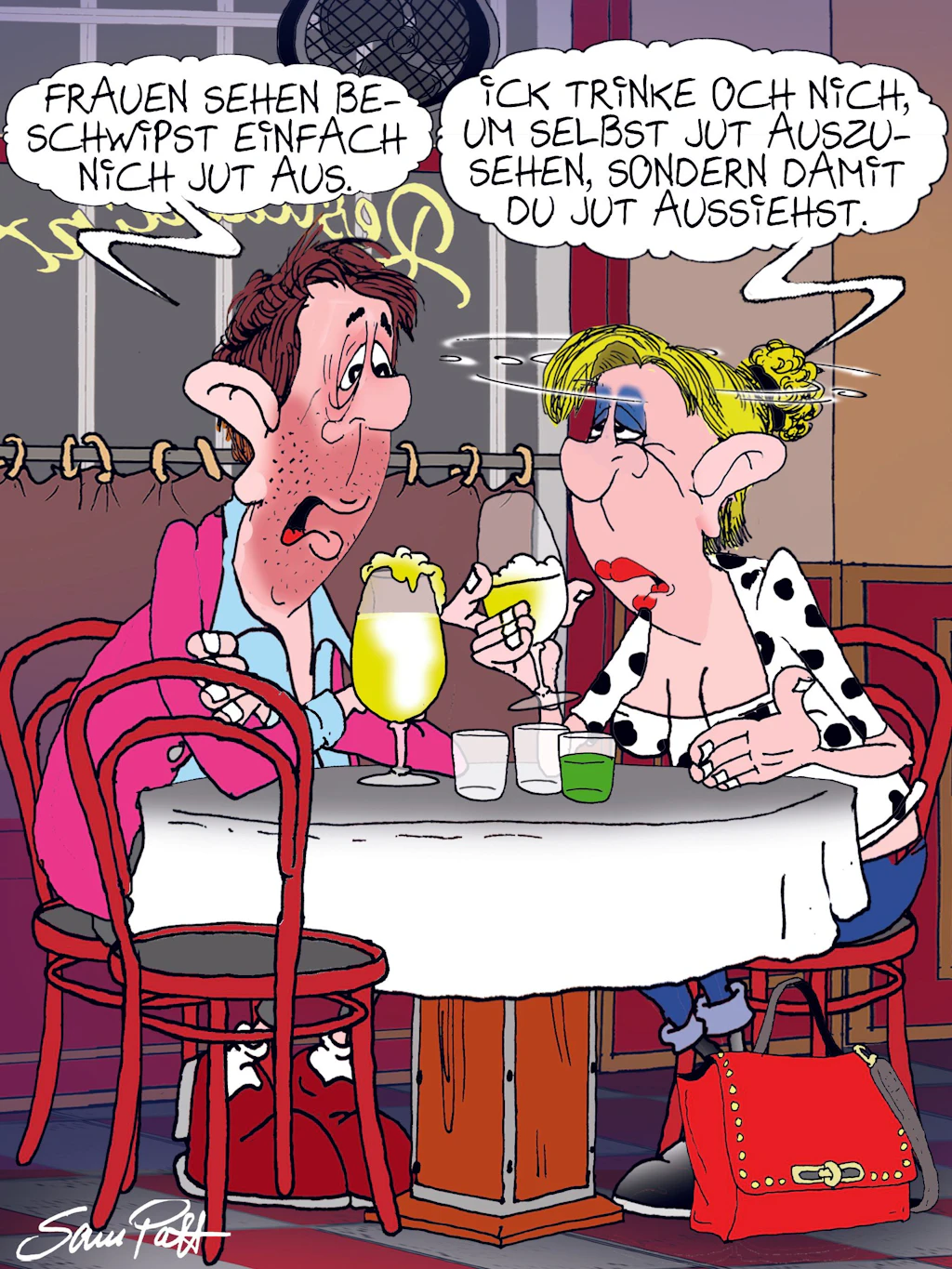 Der Cartoon des Tages kommt jeden Tag von unserem Zeichner Sam Paff. Er bereichert mit seinen Kunstwerken jeden Tag unsere Rubrik Witz des Tages.