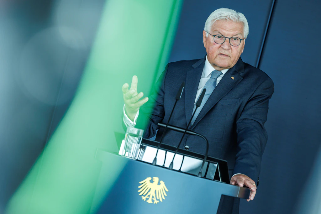 Bundespräsident Frank-Walter Steinmeier bei seiner Rede in seinem neuen Amtssitz am Spreebogen in Berlin: „Deutschland ist ein Land mit Migrationshintergrund.“