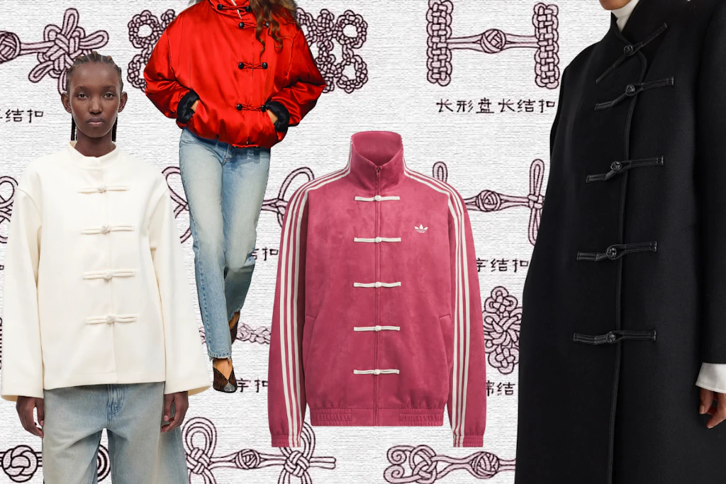Pankou-Verschlüsse (v.l.n.r.) bei Gina Tricot, Isabel Marant, Adidas Originals, Rohé