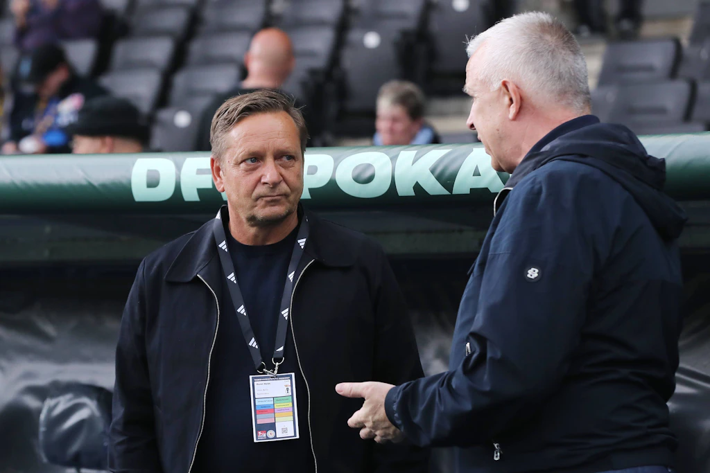Horst Heldt (l., hier mit Union-Präsident Dirk Zingler) bekommt auf den letzten Metern des Sommer-Transferfensters noch ordentlich zu tun.