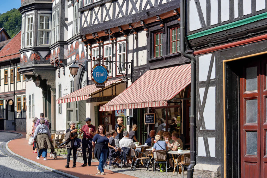 Blick auf die prächtige Innenstadt vom Ortsteil Stolberg der Gemeinde Südharz im Landkreis Mansfeld-Südharz in Thüringen.
