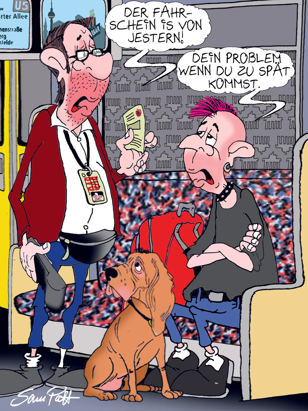 Der Cartoon des Tages fängt heute auch mit ganz viel Charme den Berliner Humor ein. Dafür sorgt unser Zeichnet Sam Paff aus Berlin in der Rubrik Witz des Tages jeden Tag.