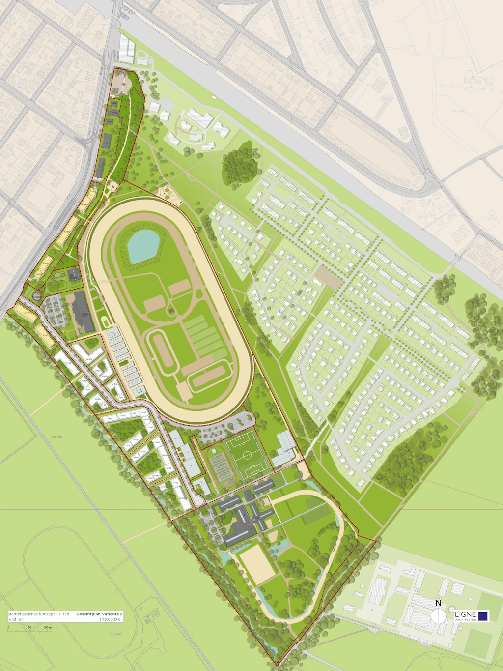 So soll der Pferdesportpark Karlshorst laut Bebauungsplan 11-178 mal aussehen.