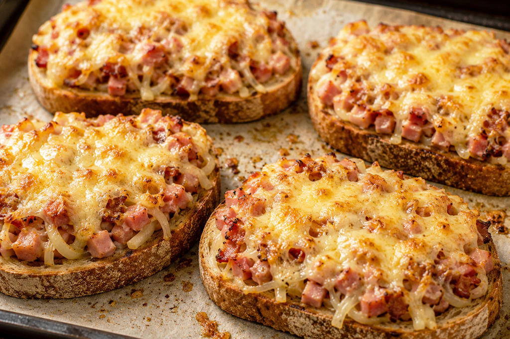 Die Feierabendstulle ist ein richtig leckeres überbackenes Brot mit Schinken und Käse, das zum Abendbrot einfach nur göttlich schmeckt. Das Rezept ist in Nullkommanichts zubereitet!