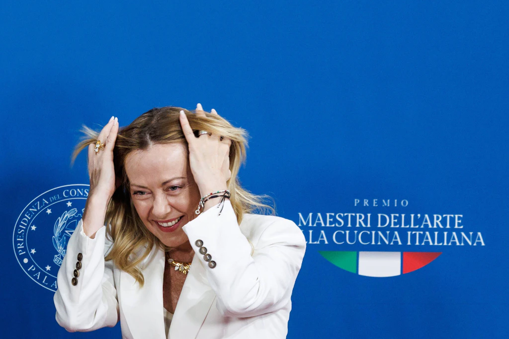 Italiens Ministerpräsidentin Giorgia Meloni bei der Verleihung der Auszeichnung „Meister der italienischen Kochkunst“ am 15. Juli in Rom.