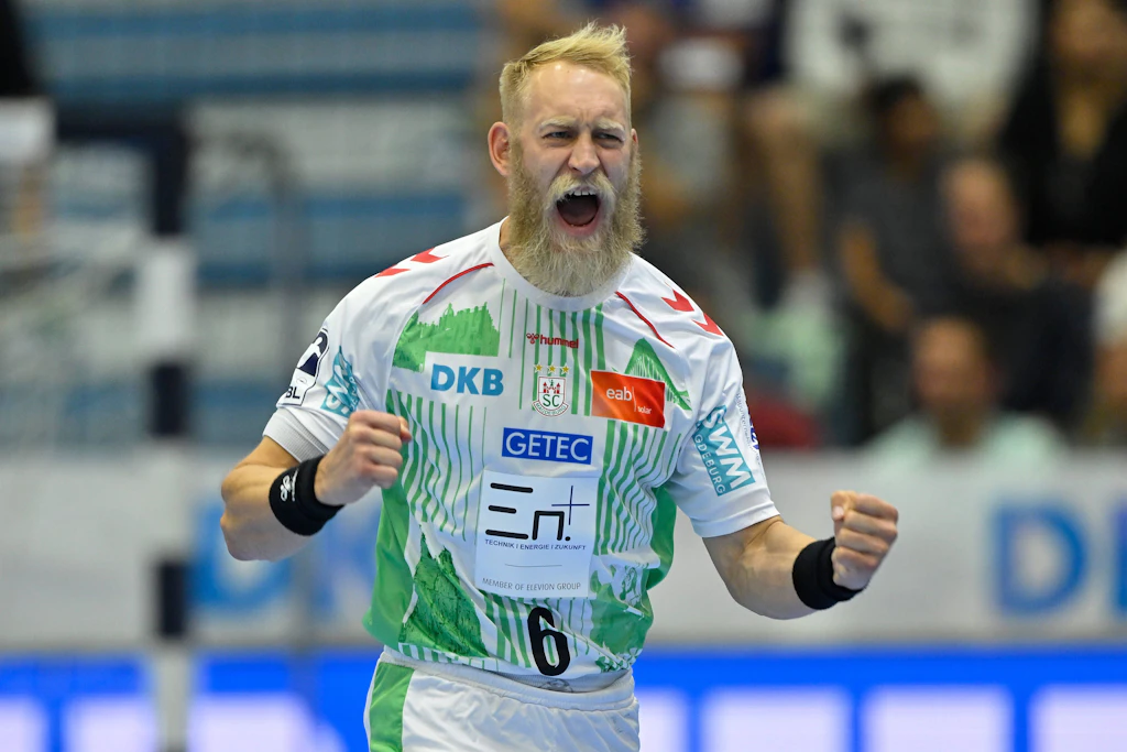 Große Erleichterung gegen den VfL Gummersbach: Matthias Musche war bester Torschütze des SC Magdeburg beim Auftakt in die neue Bundesligasaison.