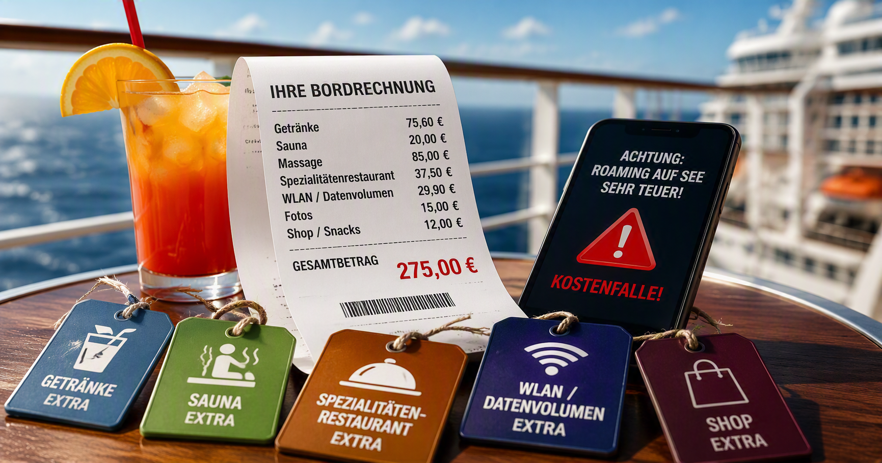 Achtung Urlauber! Diese versteckten Kosten sollten Kreuzfahrtgäste kennen