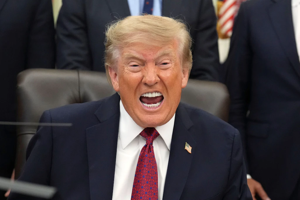 US-Präsident Donald Trump spricht im Oval Office des Weißen Hauses in Washington.
