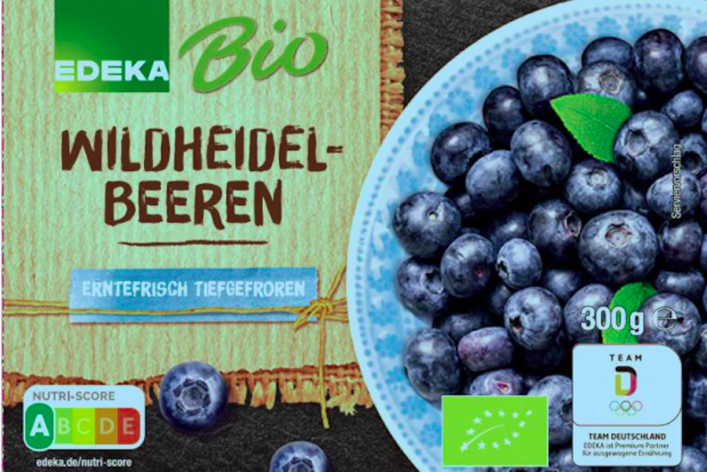 Die „Edeka Bio Wildheidelbeeren tiefgefroren" in der 300-Gramm-Packung gehen bundesweit bei Edeka und Marktkauf über die Ladentheken.