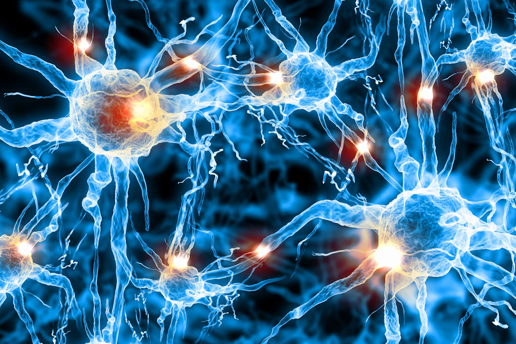 Illustration von Synapsen im Gehirn