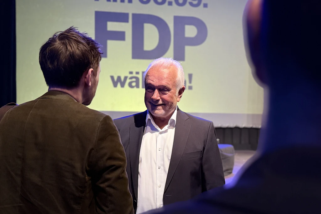 Parteivorsitzender Wolfgang Kubicki im Magdeburger Moritzhof.