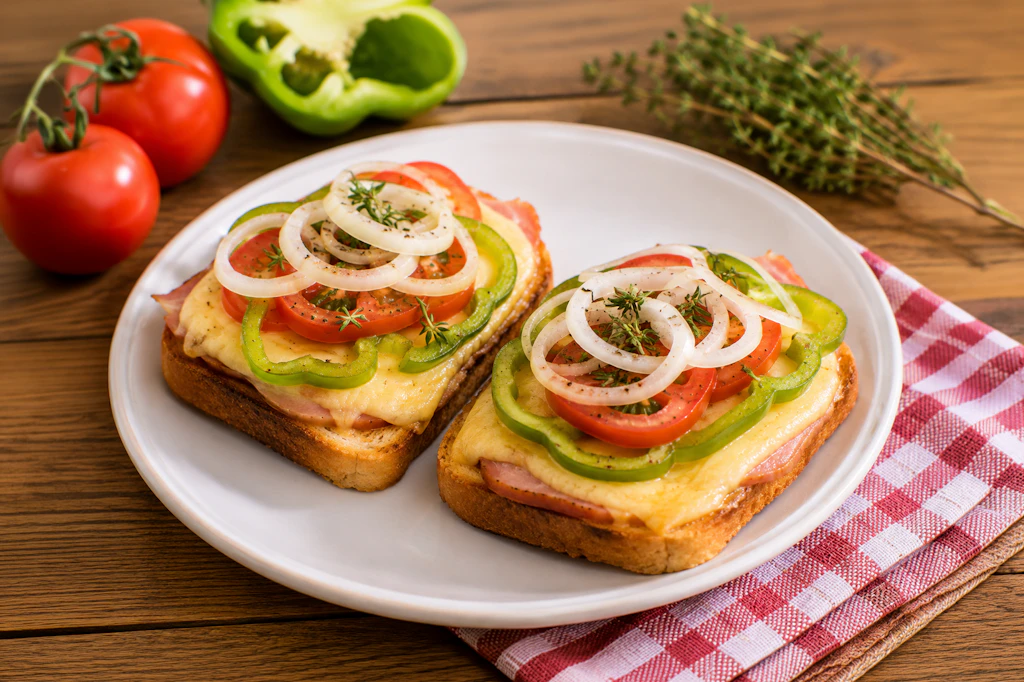 Käsetoast mit Kasseler: Dieses leckere Rezept für überbackene Schnitten ist einfach das perfekte Abendbrot. Es kombiniert ein warmes, überbackenes Brot mit frischen Zutaten.