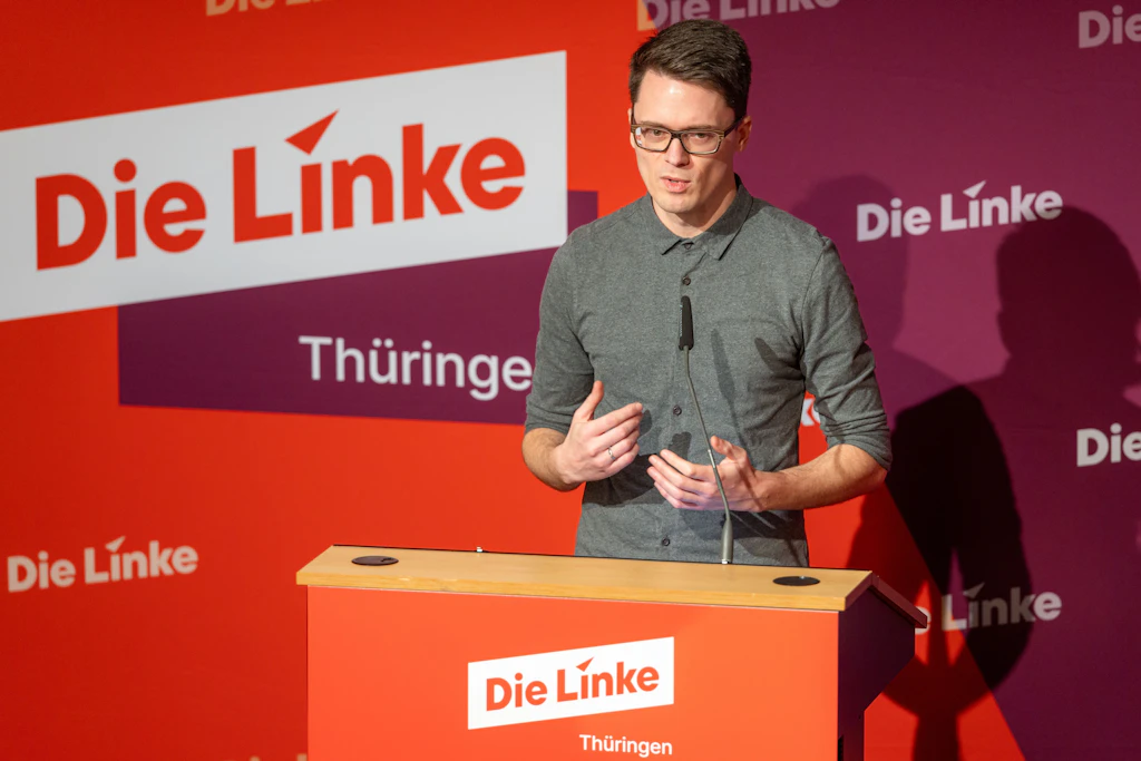 Linke-Fraktionschef Christian Schaft schilderte seine Sicht auf die geplatzte Koalition in Thüringen, die aufgrund des Patts im Landtag immer Stimmen der Linkspartei für ihre Beschlüsse benötigt.