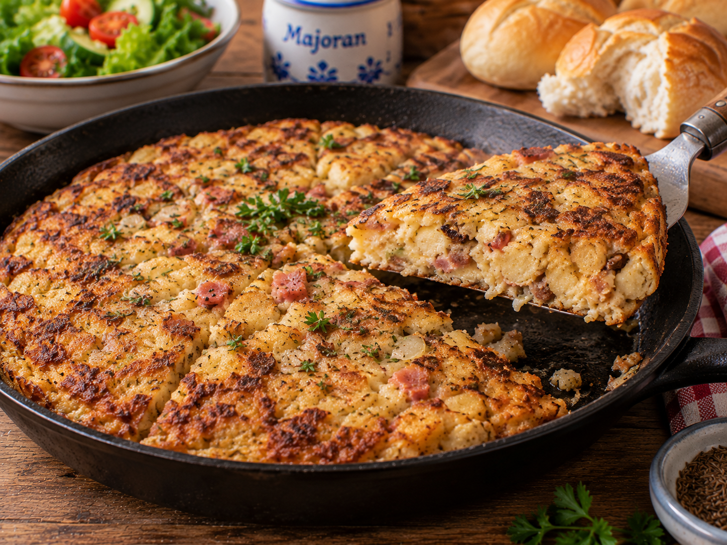 Rezept für Semmelpfannkuchen mit Thüringer Leberwurst: Schmaus aus dem Osten