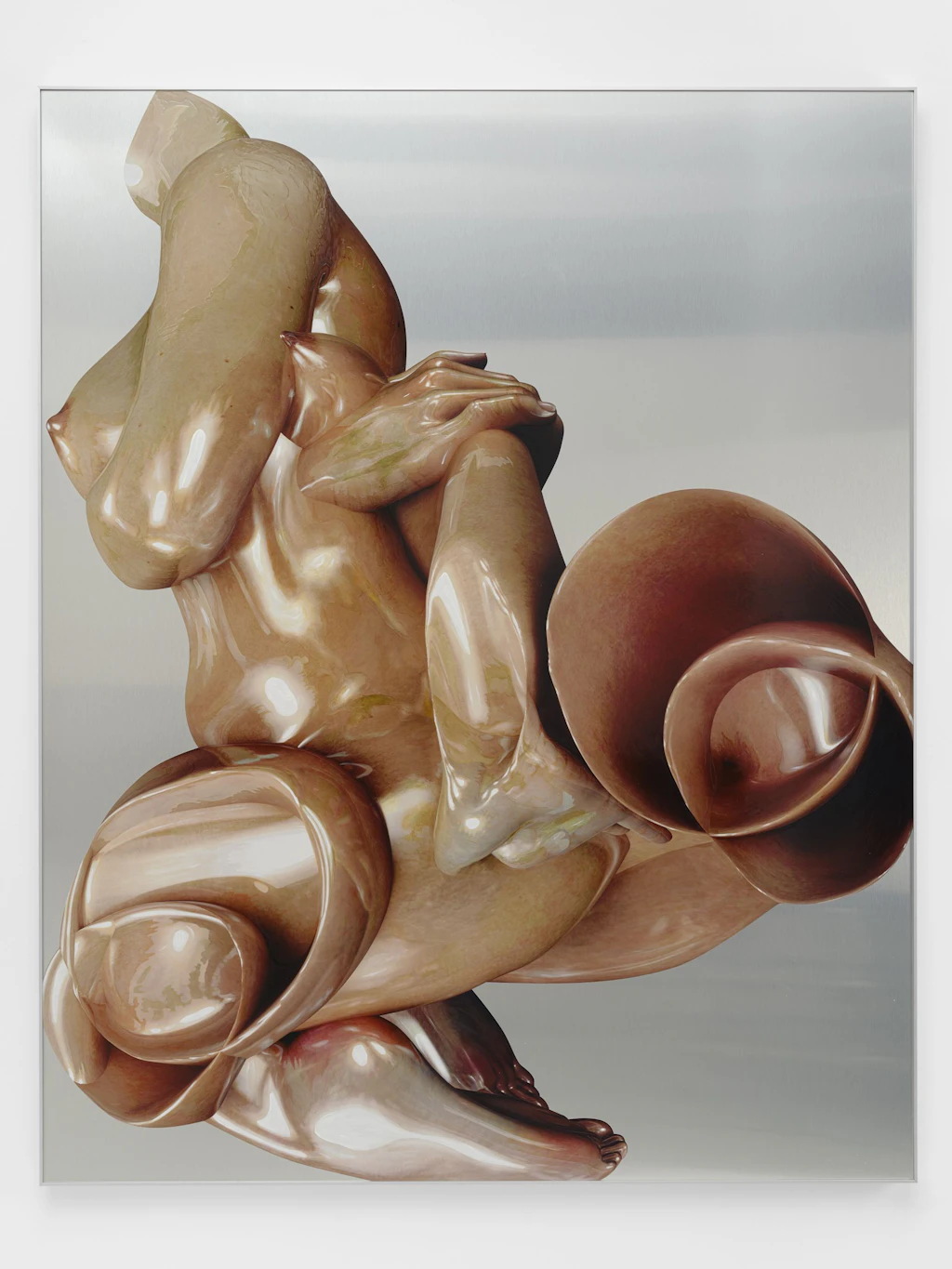 Salomé Chatriot: „Every boundary is bait“, 2026, Malerei mit Emaille-Lack auf Aluminium. in der Galerie Office Impart
