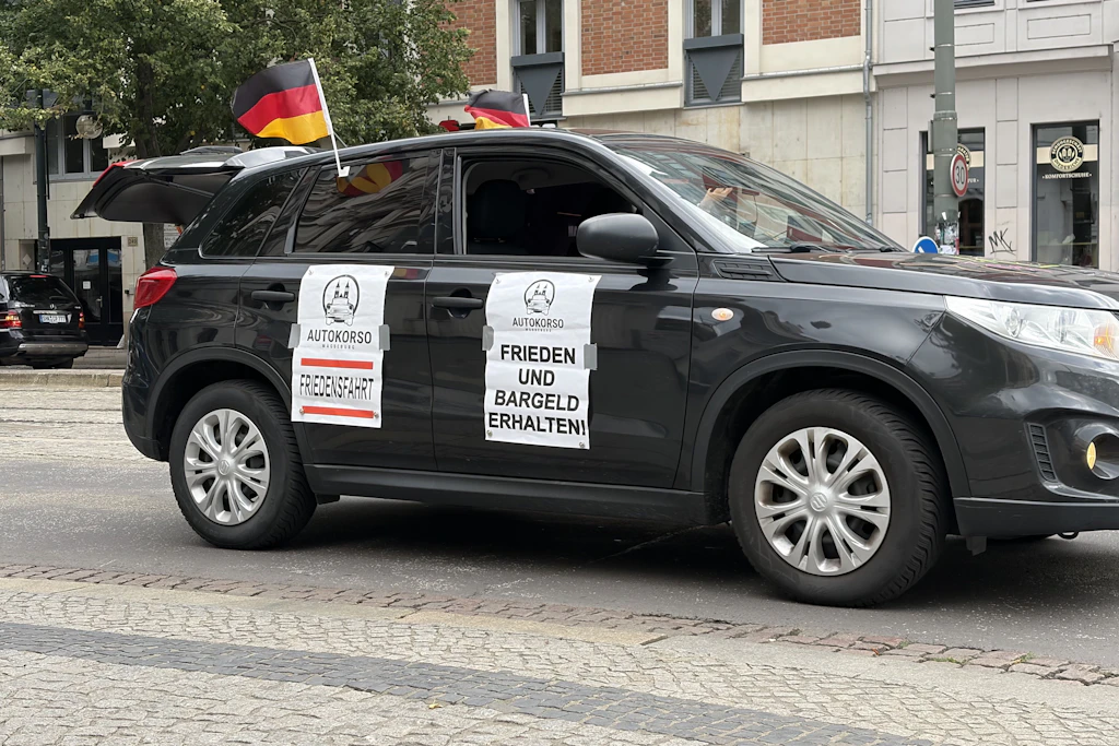 Beim Autokorso in Magdeburg