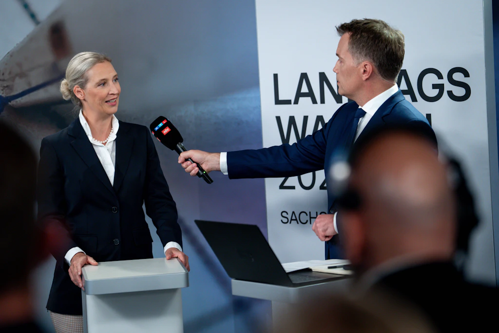 Siegerin: AfD-Co-Vorsitzende&nbsp; Alice Weidel bei RTL am Abend der Landtagswahl in Sachsen-Anhalt.