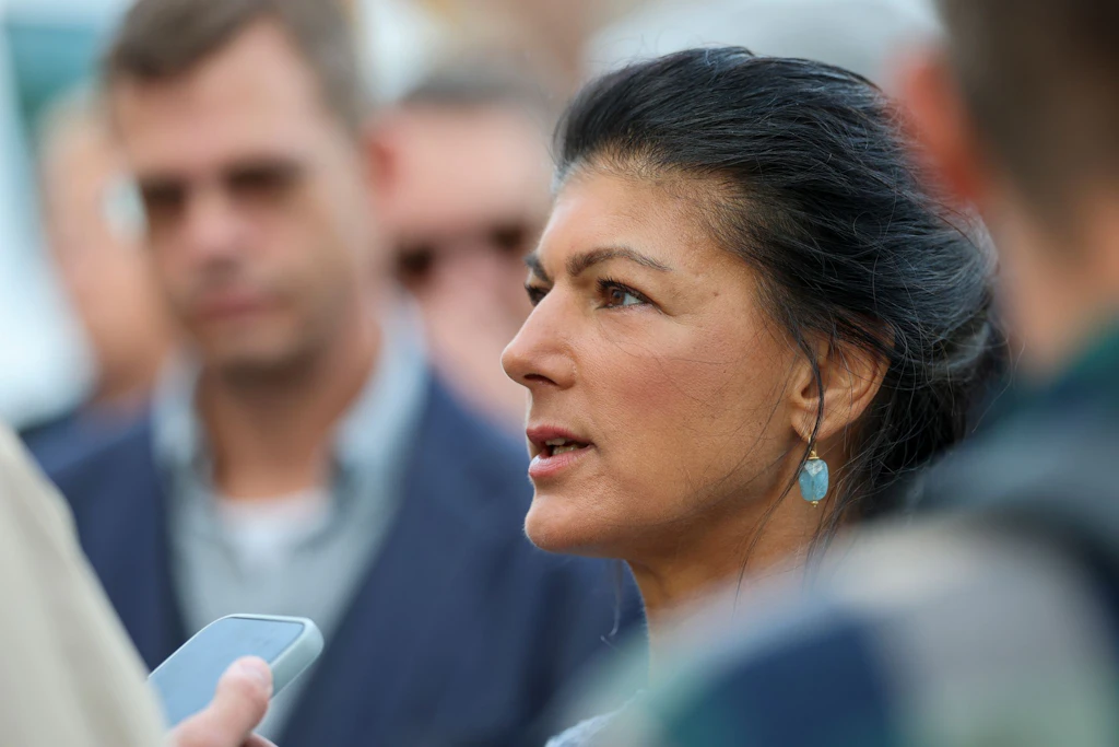 BSW-Gründerin Sahra Wagenknecht beim Festival der Meinungsfreiheit in Magdeburg.