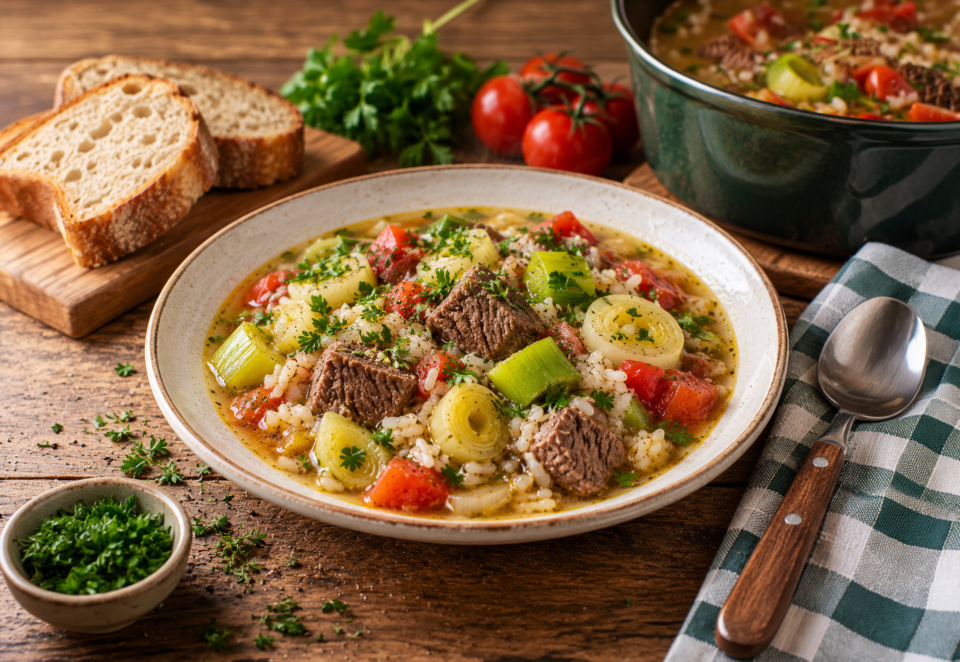 Porree-Eintopf mit Rindfleisch: Herbst-Rezept mit richtig kräftiger Brühe
