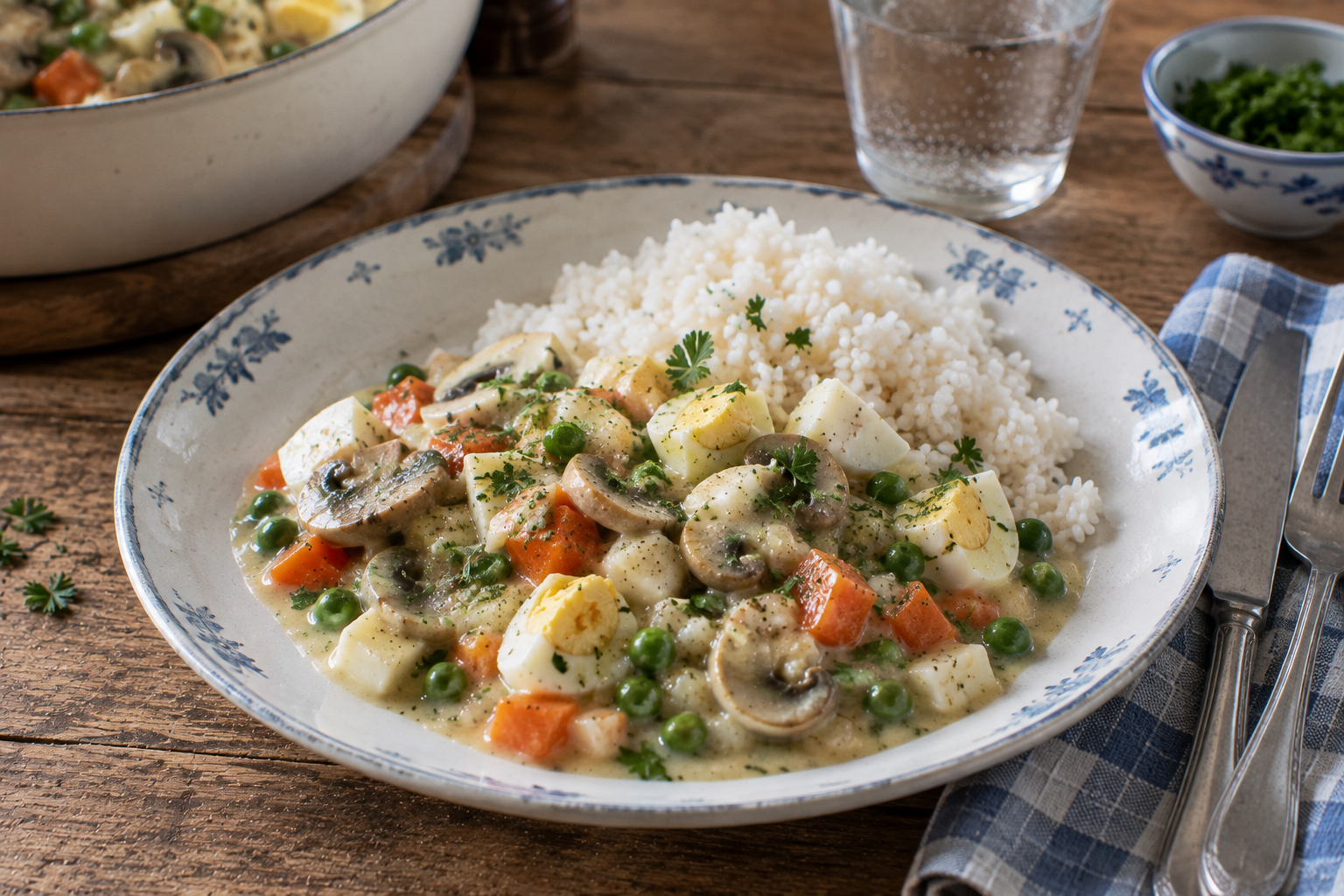 Rezept für Eierfrikassee mit Champignons: Mit cremiger Soße ohne Klumpen