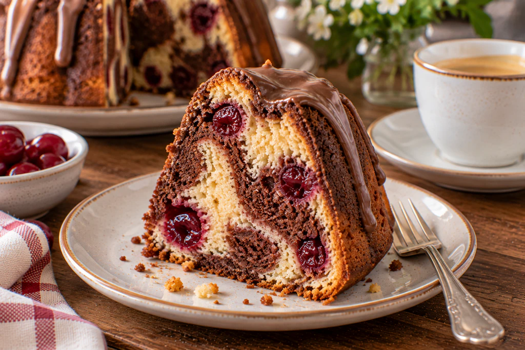 Die Kirschen, die direkt in den Teig für den Marmow-Gugelhupf gegeben werden, machen den Kuchen herrlich saftig. Die perfekte technische Prüfung für „Das große Backen“!