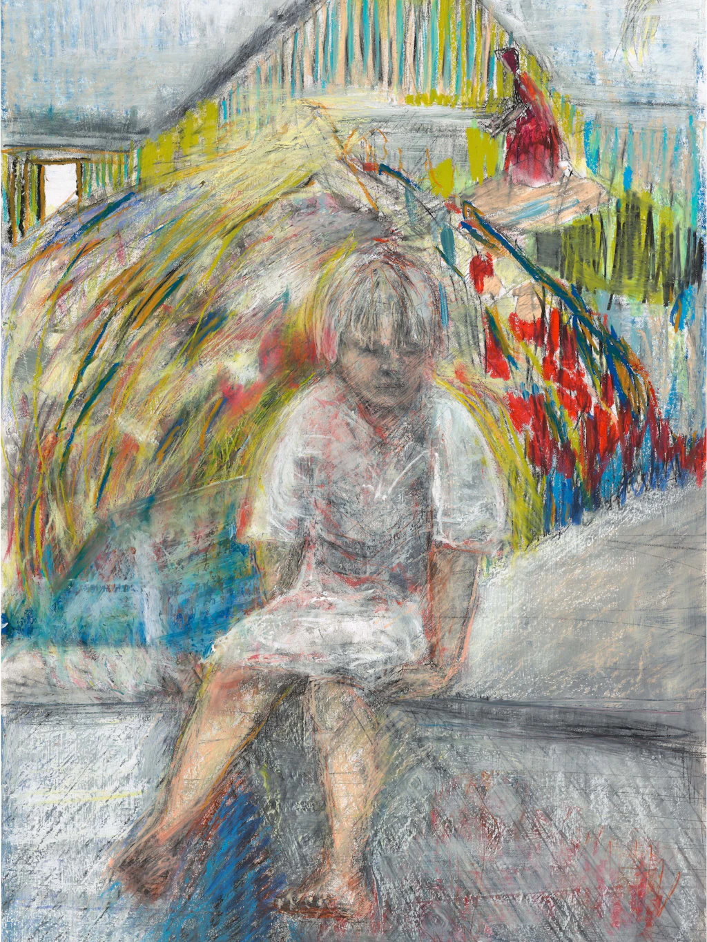 „Das Kind“ III, 2019, Holzkohle, Öl auf Papier