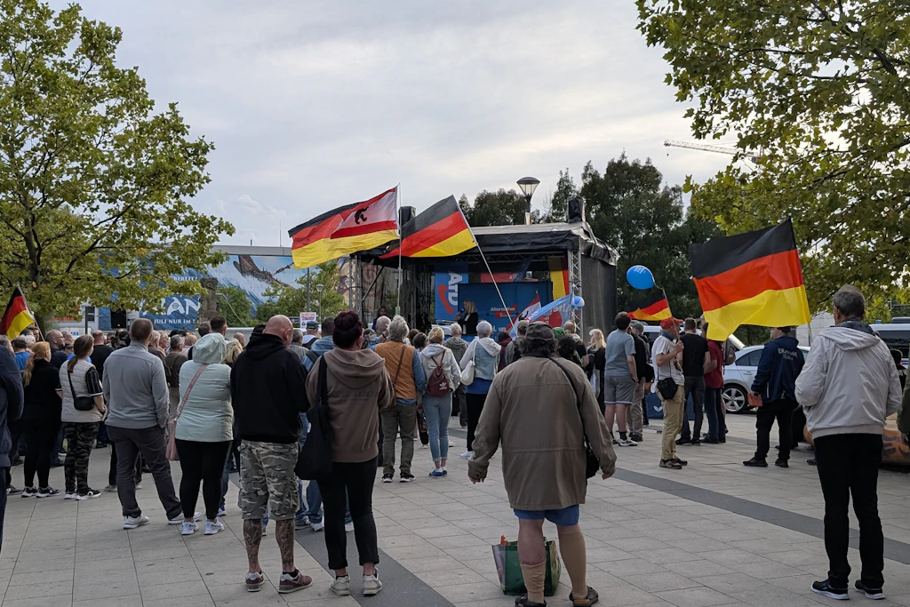 AfD Wahlkampfabschluss am Eastgate Marzahn.