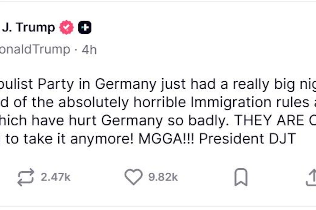 Trump äußert sich zum AfD-Wahlsieg.